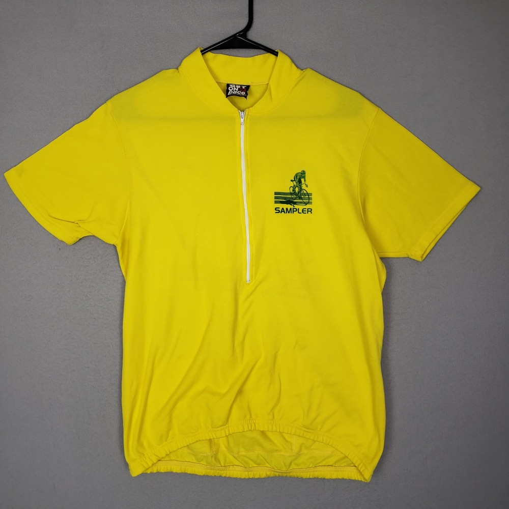 Get On It Pace Cycling Jersey Bright Yellow 1996 Washington State Sampler Tour